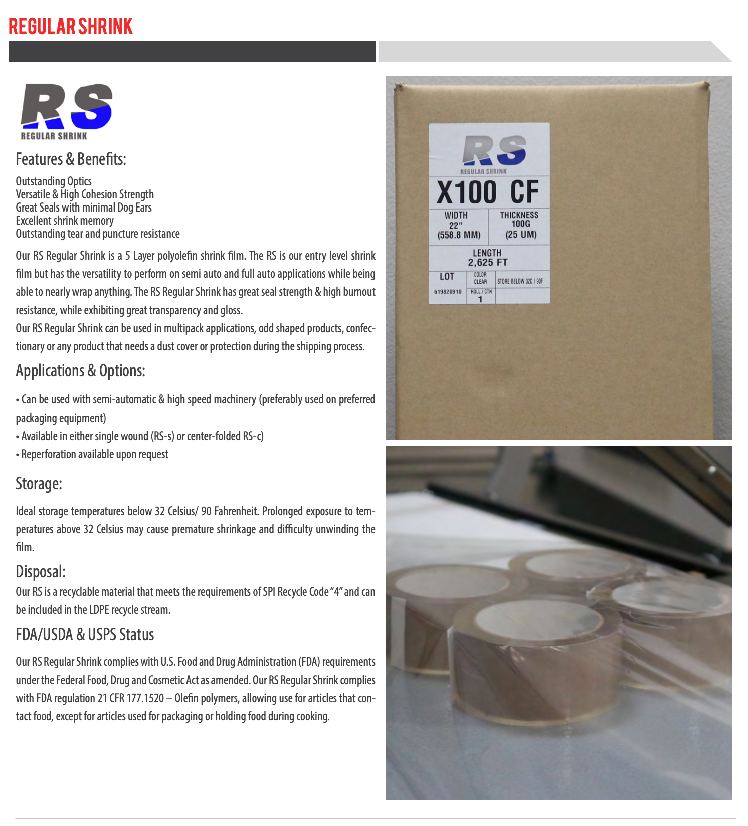 RS specs